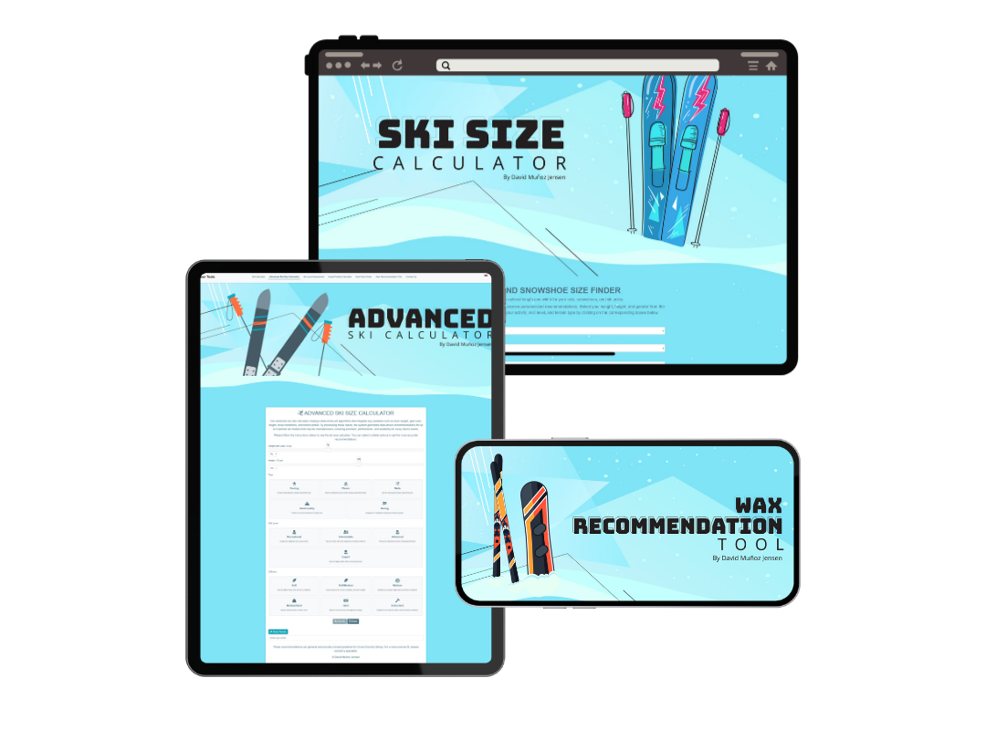 Outdoors Tools web app across desktop, tablet, and mobile